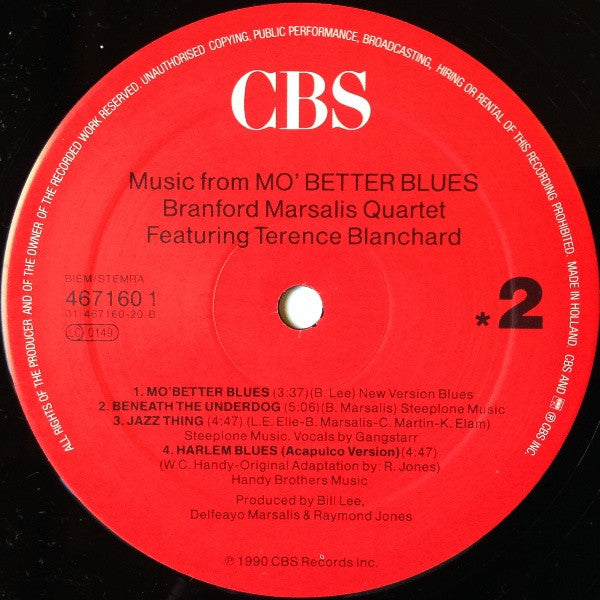 Branford Marsalis Quartet Featuring Terence Blanchard – Music From Mo' Better Blues