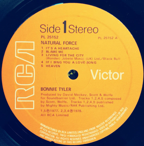 Bonnie Tyler – Natural Force , 1 press UK
