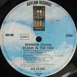 Warren Zevon – Stand In The Fire