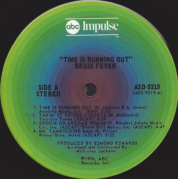 Brass Fever – Time Is Running Out, 1st Press