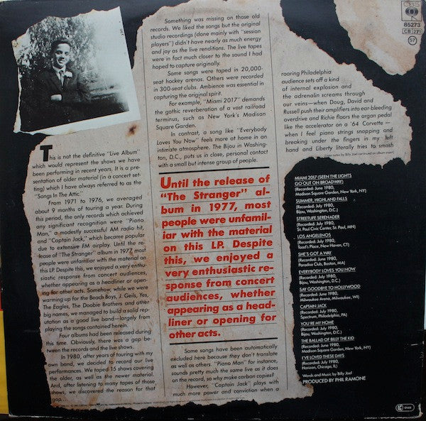 Billy Joel – Songs In The Attic, Gatefold