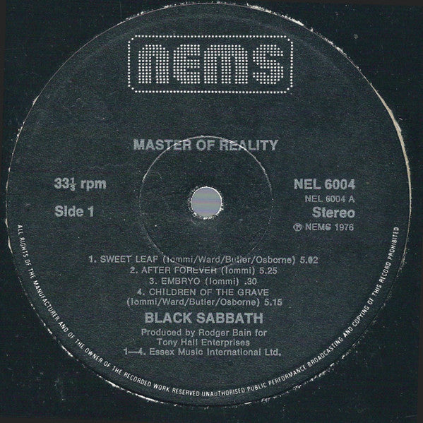 Black Sabbath – Master Of Reality
