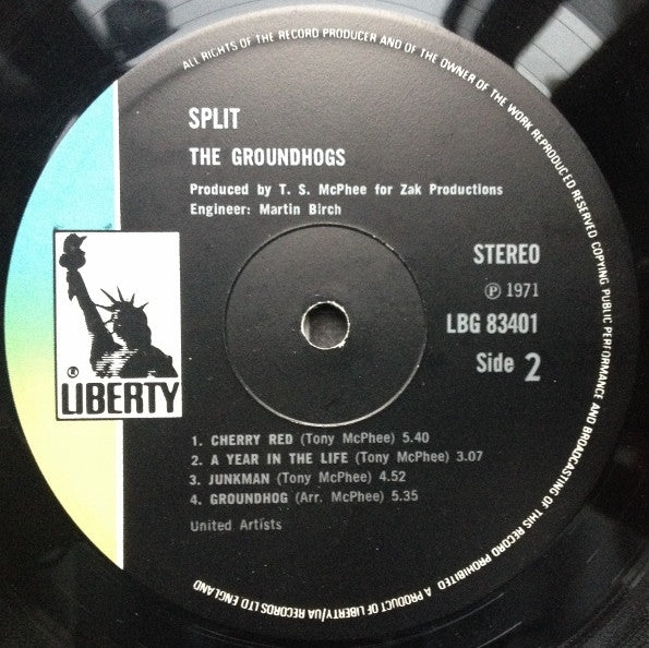 Groundhogs* – Split , 1 Press UK , Gatefold