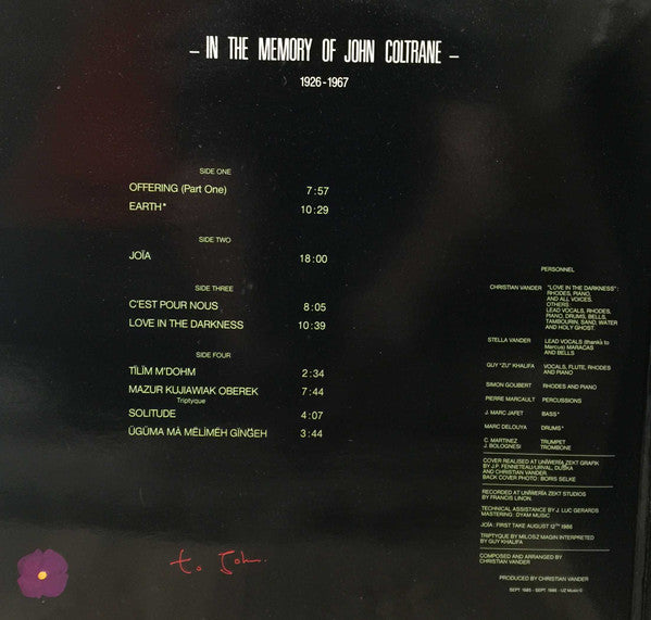 Christian Vander, Offering – Offering Part 1 - Part 2 , 2LP , Gatefold