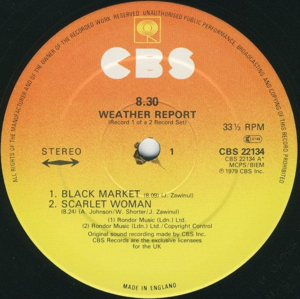 Weather Report – 8:30 , 2LP , Gatefold