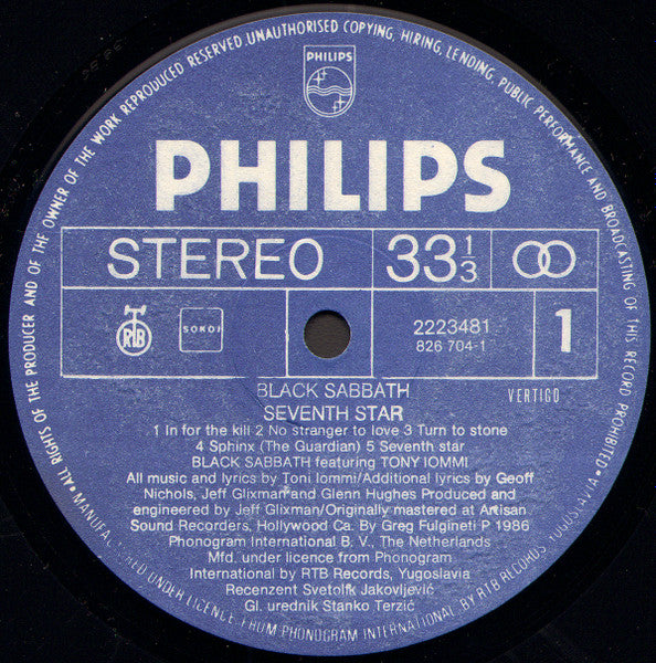 Black Sabbath Featuring Tony Iommi – Seventh Star