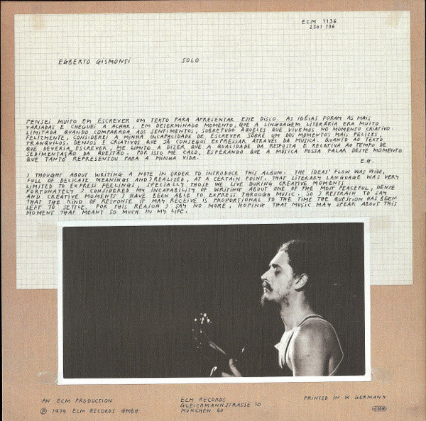 Egberto Gismonti – Solo , ECM