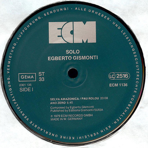 Egberto Gismonti – Solo , ECM
