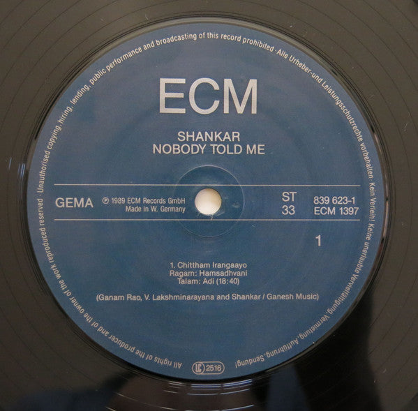 Shankar – Nobody Told Me