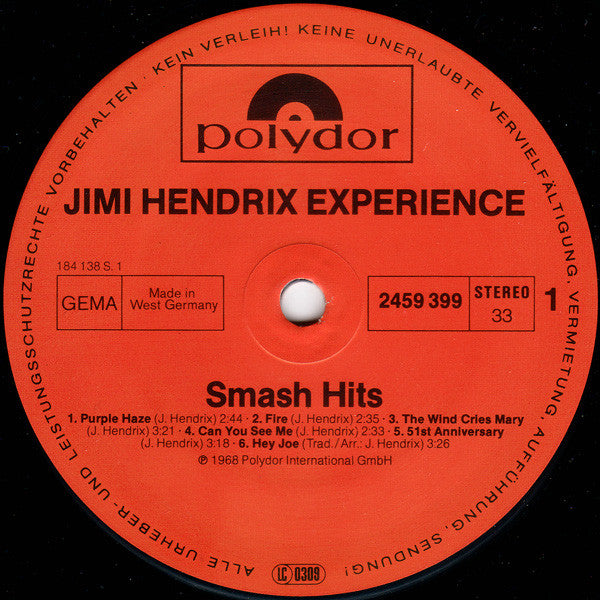 Jimi Hendrix Experience* – Smash Hits