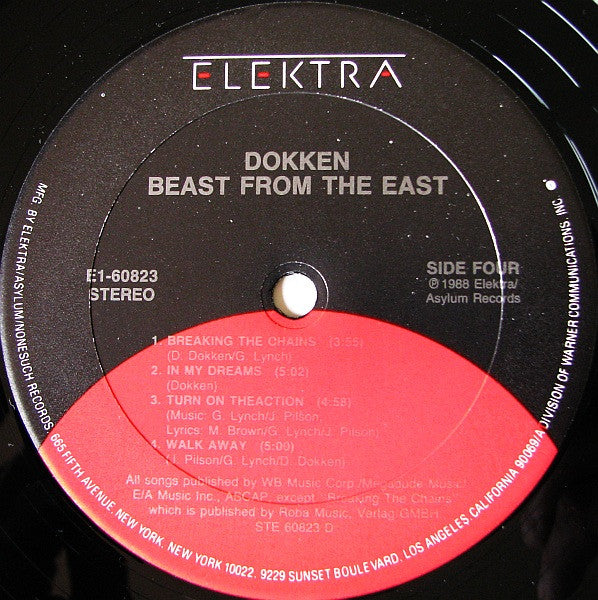 Dokken – Beast From The East , 2 LP , Gatefold , 1 press US 1988