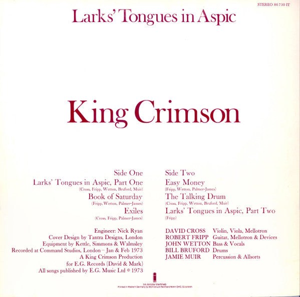 King Crimson – Larks' Tongues In Aspic