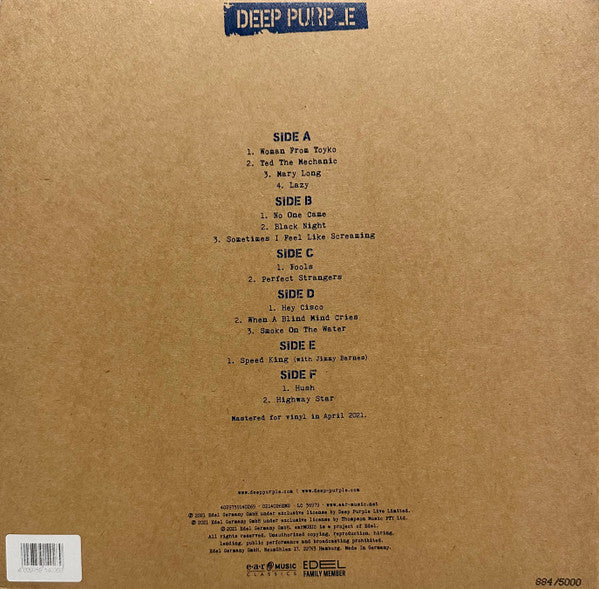 Deep Purple – Live In Wollongong 2001 3LP , Numbered, 636/5000 , Blue Transparent