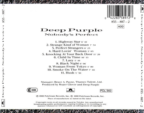 Deep Purple – Nobody's Perfect