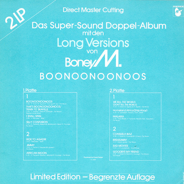 Boney M. – Boonoonoonoos 2LP , Limited Edition