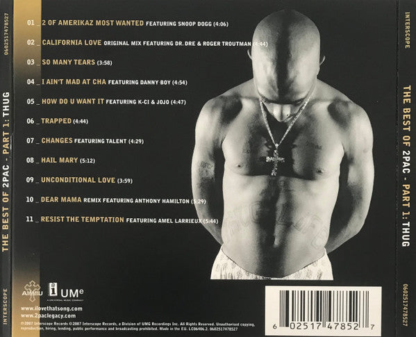 2Pac – The Best Of 2Pac - Part 1: Thug , Digipack
