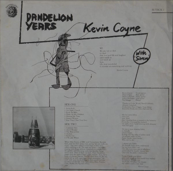 Kevin Coyne With Siren – Dandelion Years , 3LP , BOX