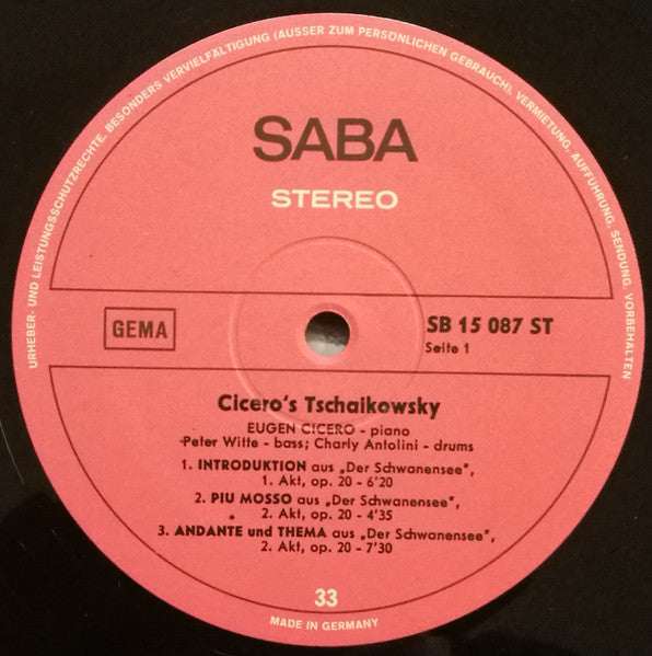 Eugen Cicero – Swinging Tschaikowsky , Gatefold
