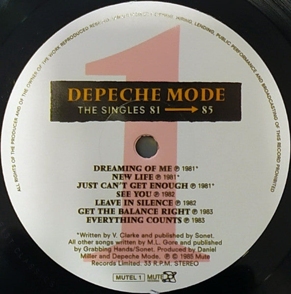 Depeche Mode – The Singles 81 → 85 , Gatefold
