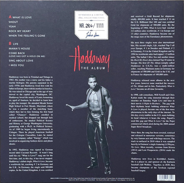 Haddaway – The Album , Limited Edition, Yellow Transparent, 180g