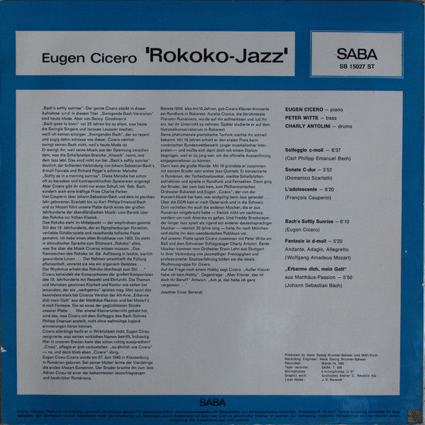 Eugen Cicero – Rokoko-Jazz