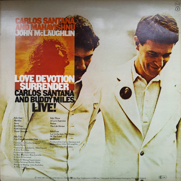 Carlos Santana And Buddy Miles And Mahavishnu John Mclaughlin* – Live! / Love Devotion Surrender 2LP , gatefold