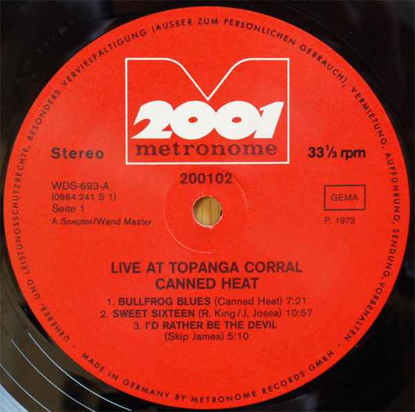 Canned Heat – Live At Topanga Corral