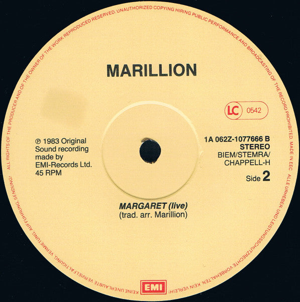 Marillion – Garden Party (The Great Cucumber Massacre) , Single, 45 RPM