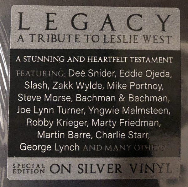 Leslie West – Legacy: A Tribute To Leslie West , Special Edition, Silver ( Featuring Zakk Wylde ,Joe Lynn Turner, Marty Friedman , Mike Portnoy ,Steve Morse , Yngwie Malmsteen......etc )