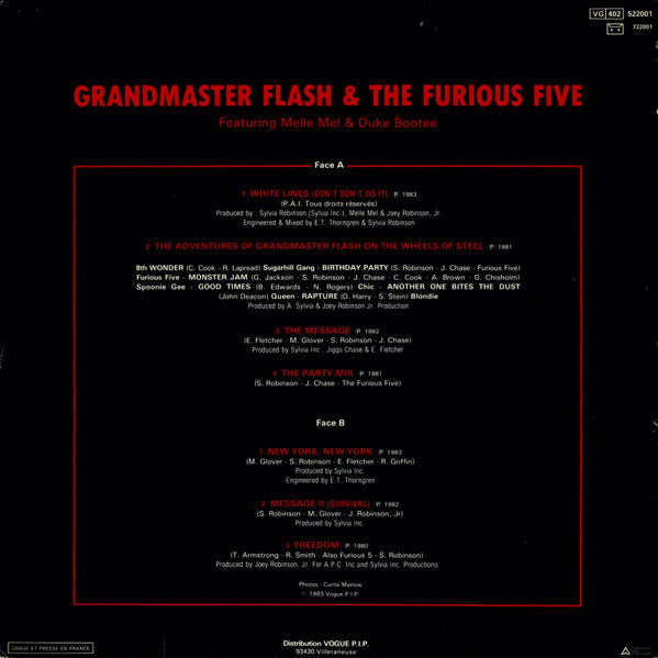 Grandmaster Flash & The Furious Five Featuring Melle Mel & Duke Bootee – White Lines (Don't Don't Do It)
