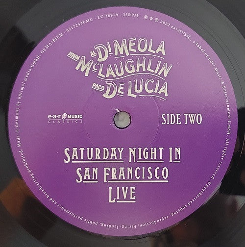 Al Di Meola, John McLaughlin, Paco De Lucía – Saturday Night In San Francisco , Gatefold