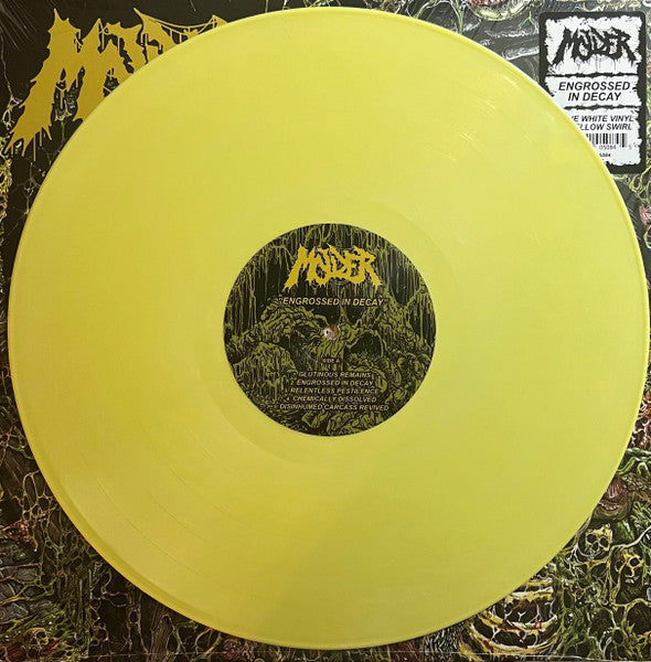 Molder – Engrossed In Decay, Bone White With Yellow Swirl Vinyl