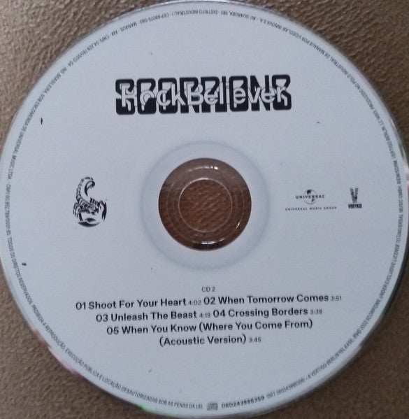 Scorpions – Rock Believer, 2xCD, Limited Edition, Threefold Panel Sleeve