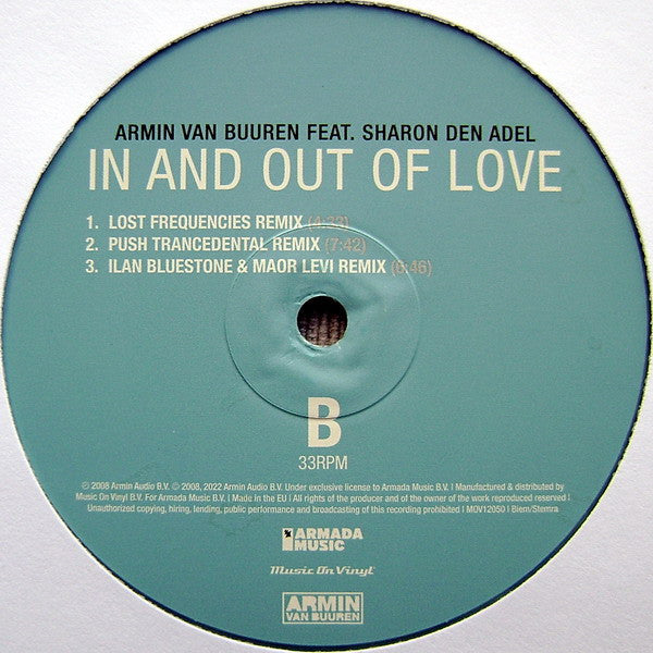 Armin van Buuren Feat. Sharon den Adel – In And Out Of Love , Limited Edition, Numbered, Blue & Silver Marbled