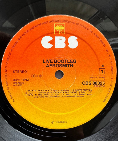 Aerosmith – Live! Bootleg , 2LP , Gatefold + Poster