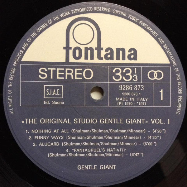 Gentle Giant – The Original Studio Gentle Giant - Vol. 1