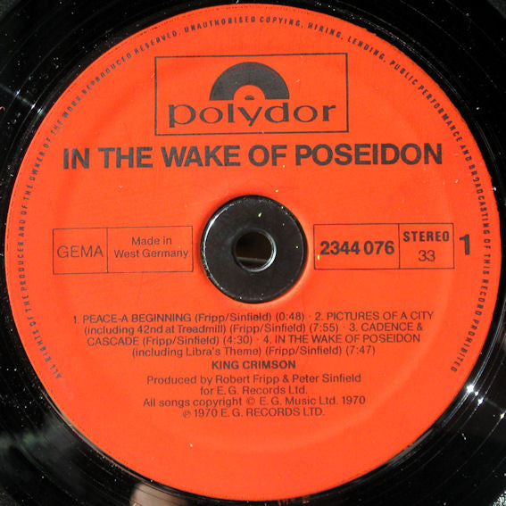 King Crimson – In The Wake Of Poseidon , Gatefold , Textured