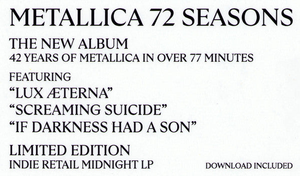 Metallica – 72 Seasons 2LP , gatefold , Limited Edition