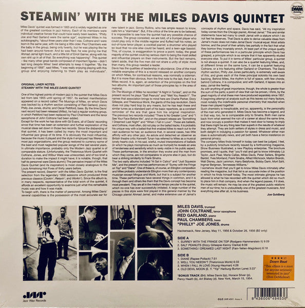 The Miles Davis Quintet – Steamin' With The Miles Davis Quintet, Limited Edition, 180 gram, DMM