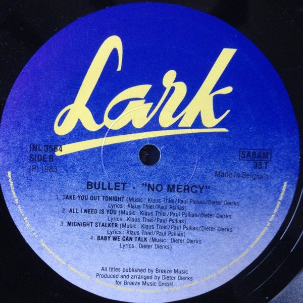 Bullet – No Mercy , 1 press , Belgium