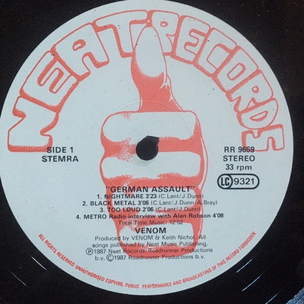 Venom – German Assault , 1press , German 1987