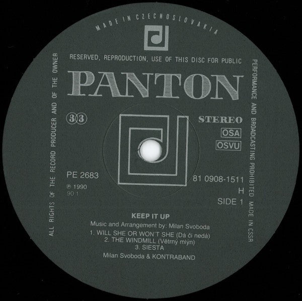 Milan Svoboda & Kontraband (3) – Jen Tak Dál = Keep It Up, 1st Press
