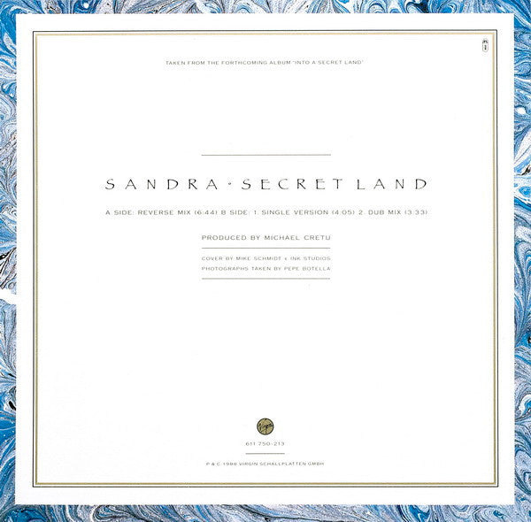 Sandra – Secret Land (Extended Version), Vinyl, 12", 45 RPM, Maxi-Single, Stereo