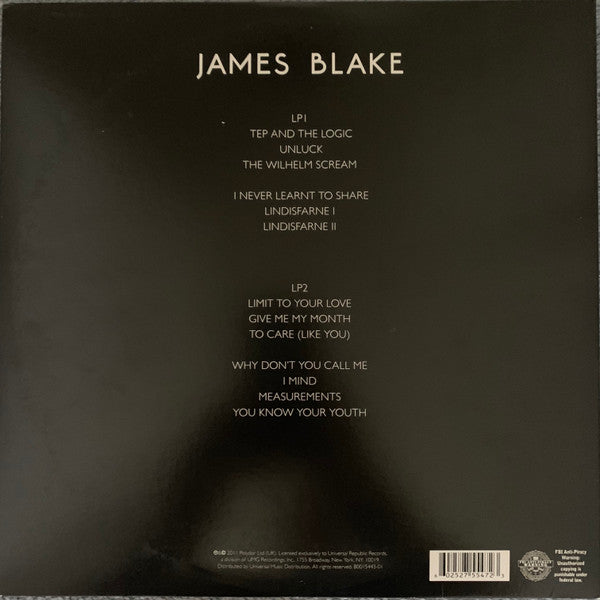 James Blake – James Blake , 2 xLP, 12", 33 ⅓ RPM, Gatefold, 180g
