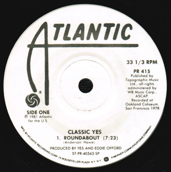 Yes – Classic Yes , Vinyl, SP-Specialty Press + Vinyl, 7", 33 ⅓ RPM, Single