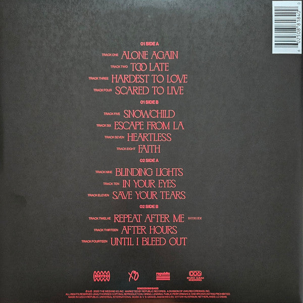 The Weeknd – After Hours , 2LP , Gatefold