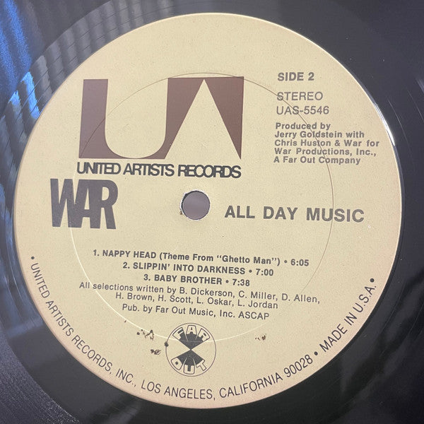 War – All Day Music , 1 press US + original poster