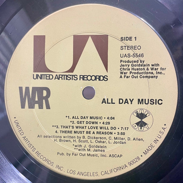 War – All Day Music , 1 press US + original poster