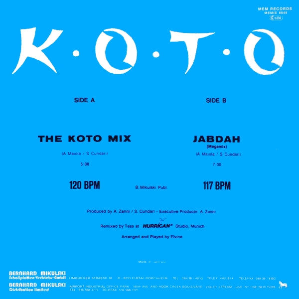 Koto – The Koto Mix / Jabdah (Megamix) , 45 , Maxi