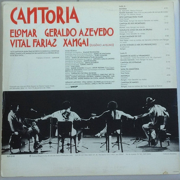 Elomar - Geraldo Azevedo - Vital Farias - Xangai – Cantoria 1 , 1 Press , Brazil